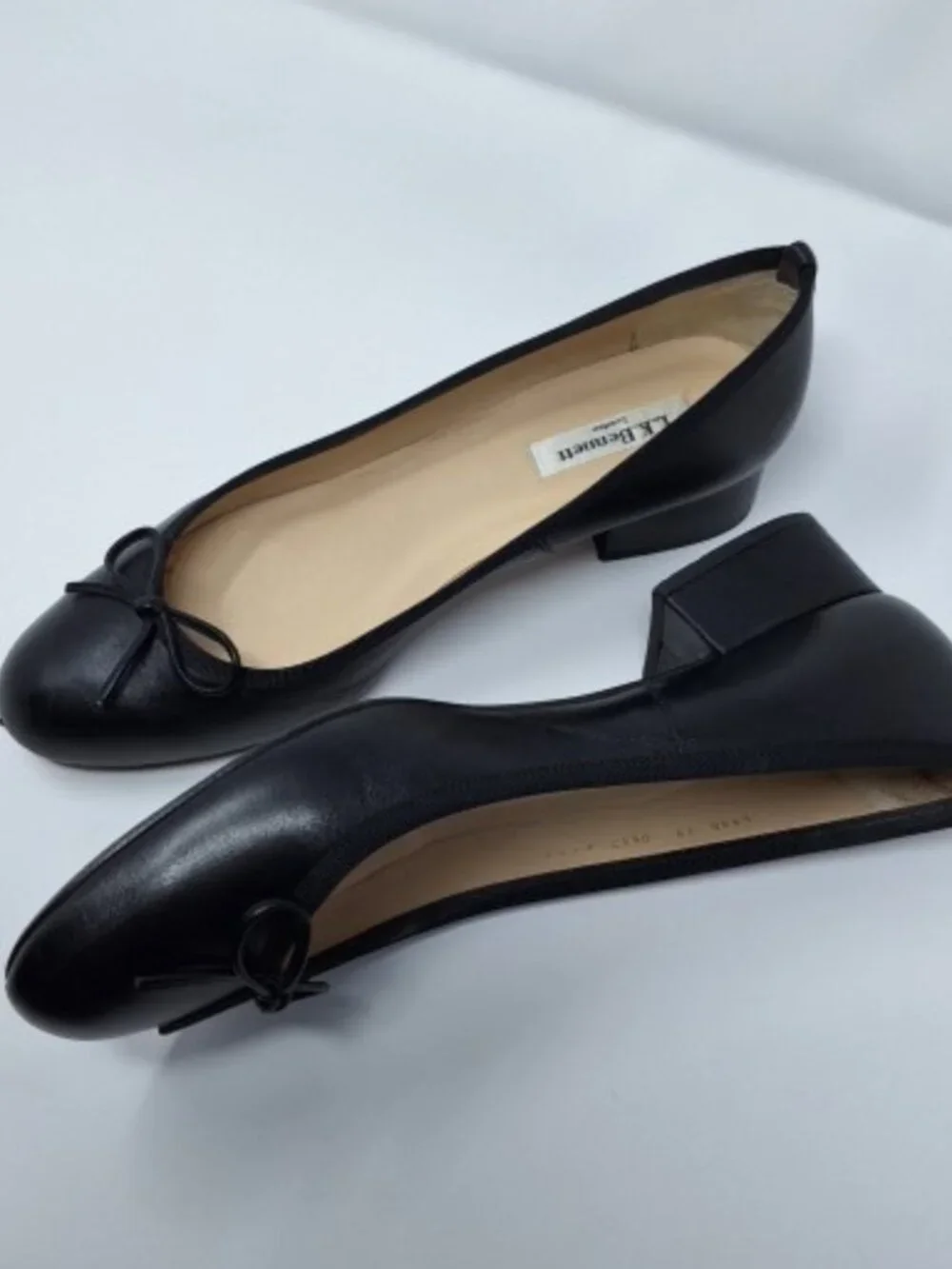 LK Bennett London French Girl Shoe Style Flats Black Nappa Leather Sz 39 US 8.5